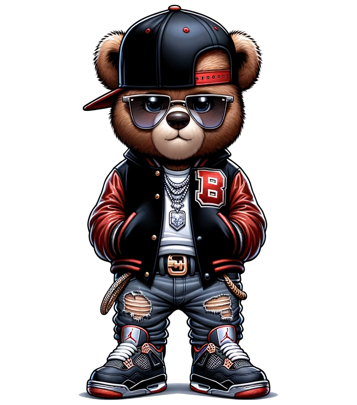 Red & Black Bear Sweatshirt S-4XL