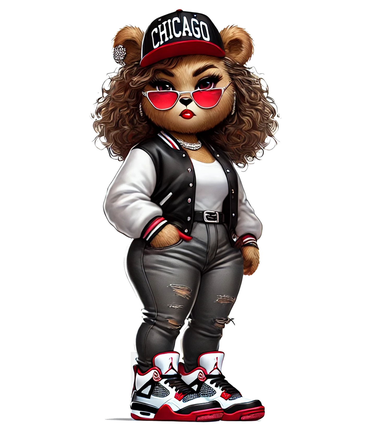 Thick Chicago Girl  Bear T shirt S-5XL