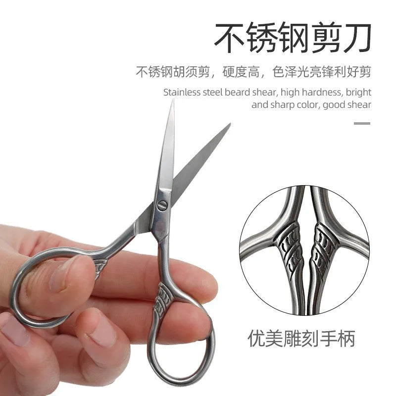 Professional Soft Boar Bristle Wood Beard Brush Hairdresser Shaving Brush Comb Men Mustache Comb Kit With Gift Bag Hair Comb Set